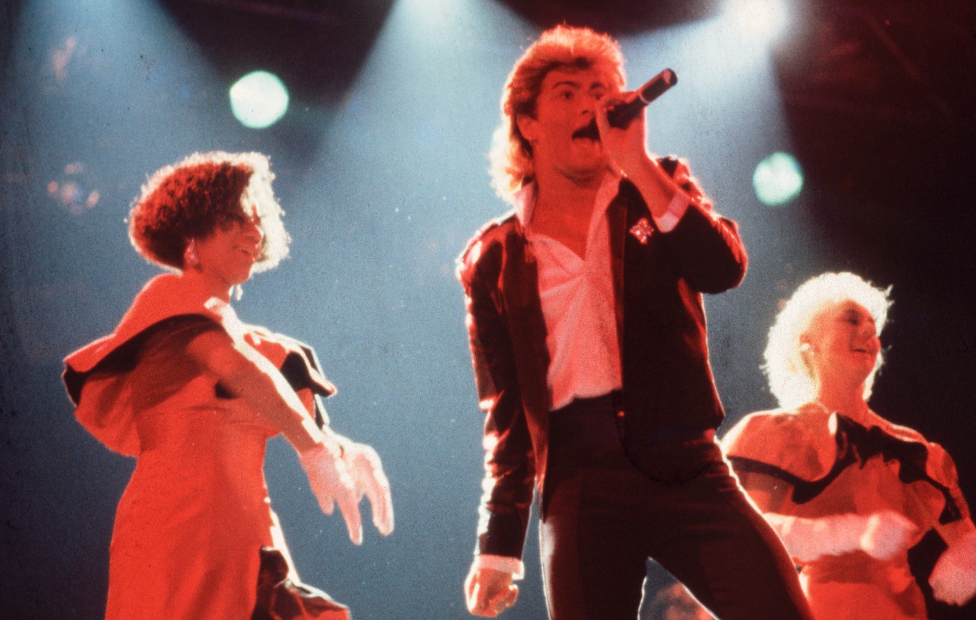 George Michael with Pepsi and Shirley from Wham! in 1984