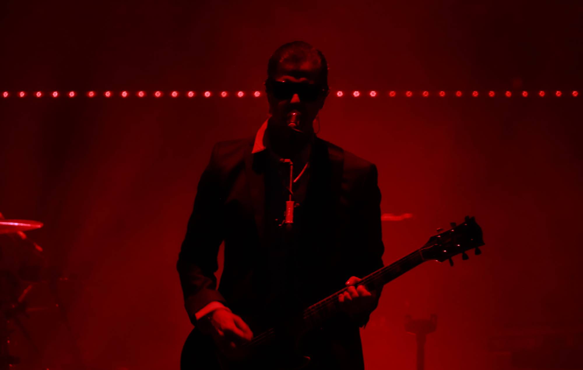 Paul Banks, lead singer of an alternative rock band from New York; Interpol performs during a concert in the Mexico City area. (Photo by Carlos Santiago/Eyepix Group/LightRocket via Getty Images)