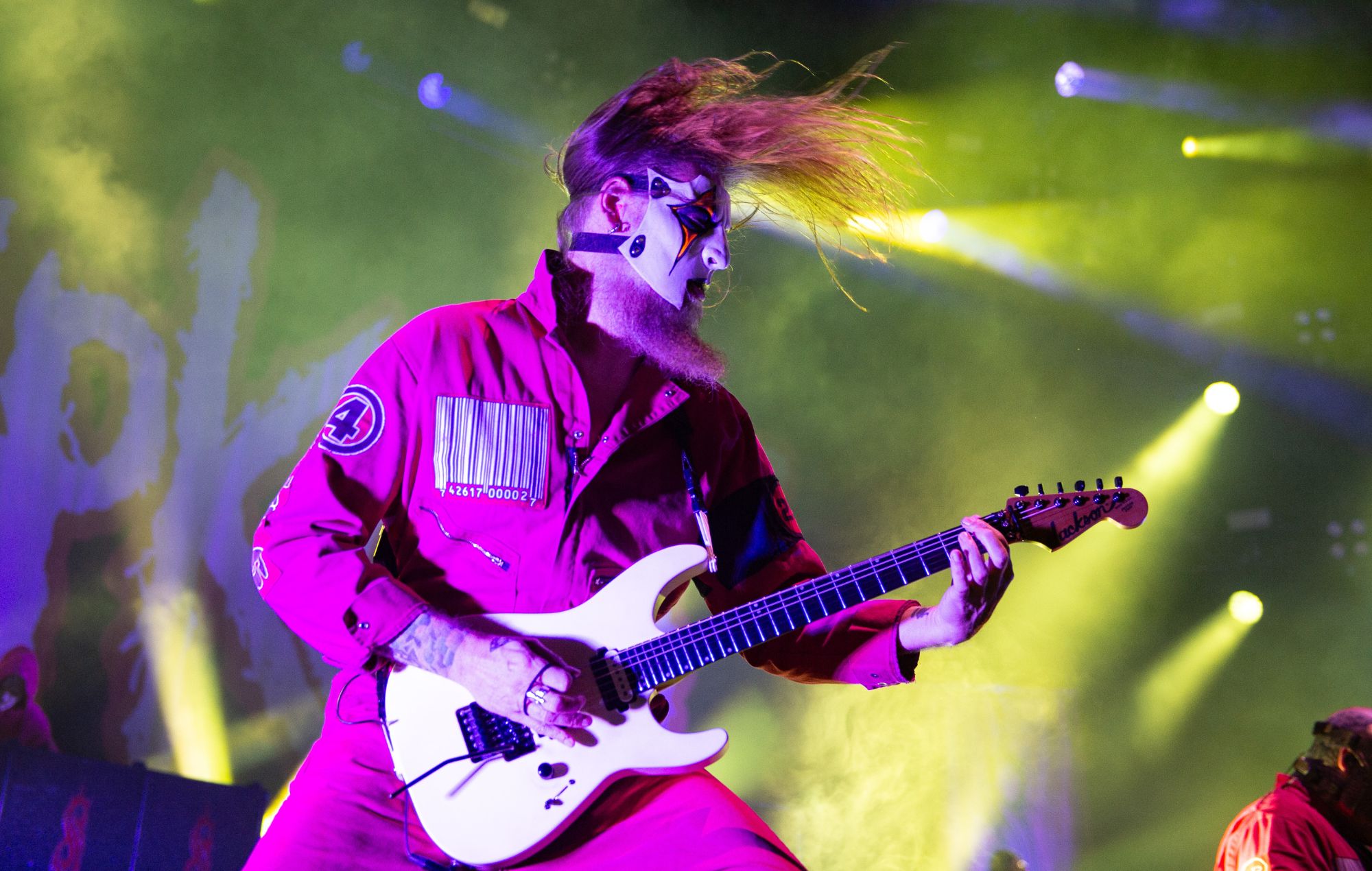 Jim Root of Slipknot performs at the O2 Arena in London on December 20, 2024.