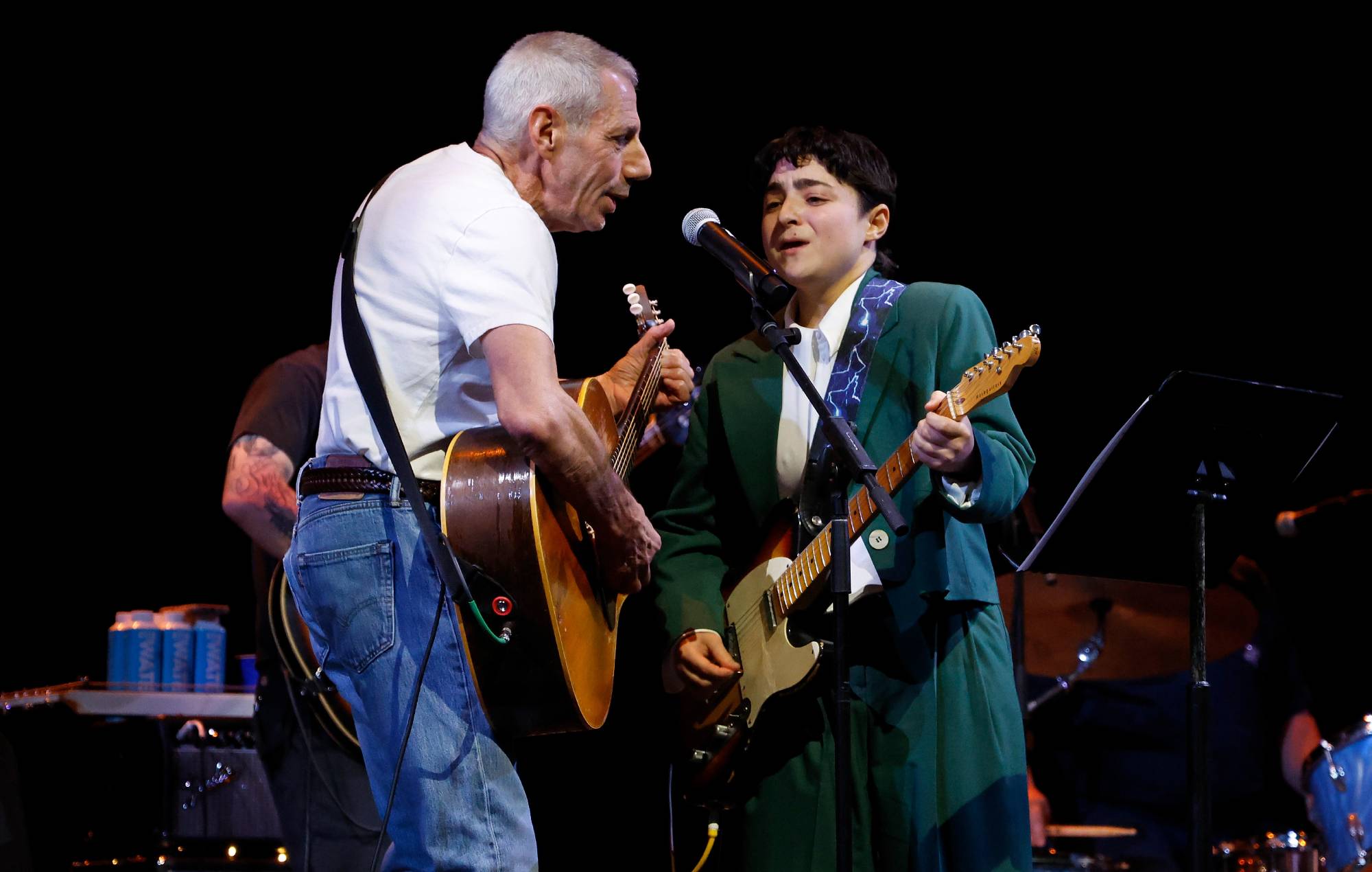 Rick Antonoff and Claude perform with Hank Haven and the Bleachers during the 10th Annual Ally Coalition Talent Show at the NYU Skirball Center on December 17, 2024 in New York City. (Photo by Taylor Hill/Getty Images for The Ally Coalition)