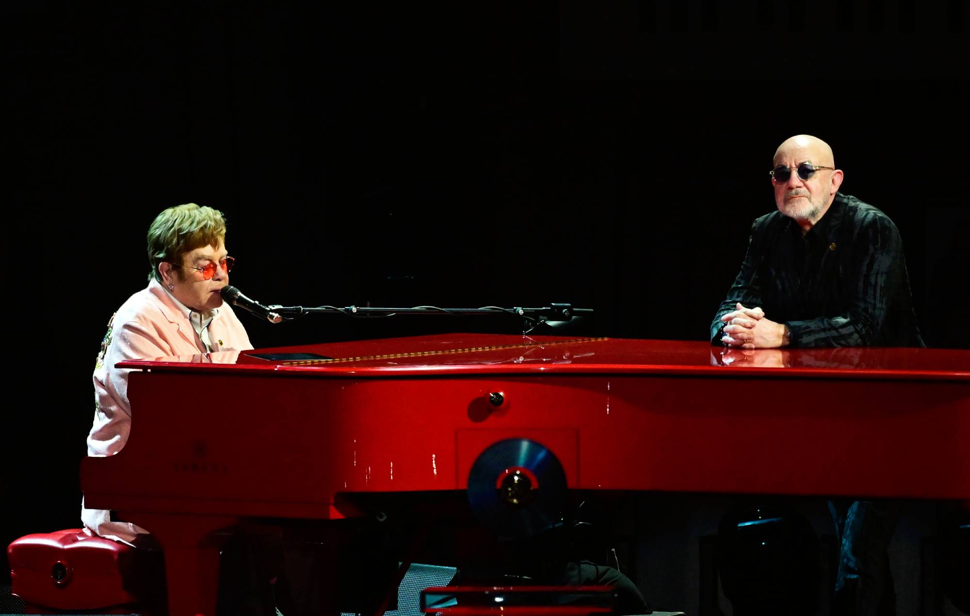 Elton John and Bernie Taupin perform at the Library of Congress's 2024 Gershwin Prize for Popular Song on March 20, 2024 at the DAR Constitution Hall in Washington, DC. (Photo by Shannon Finney/Getty Images)