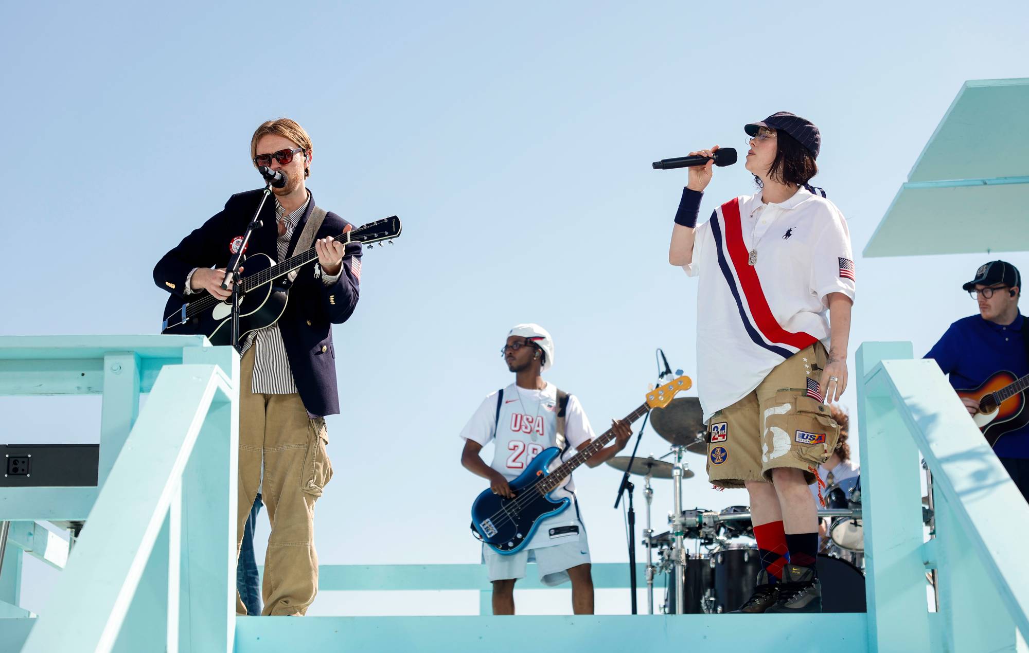 Finneas Billie Eilish performs at the LA28 Olympics handover celebration. (Photo by Emma McIntyre/Getty Images for LA28)