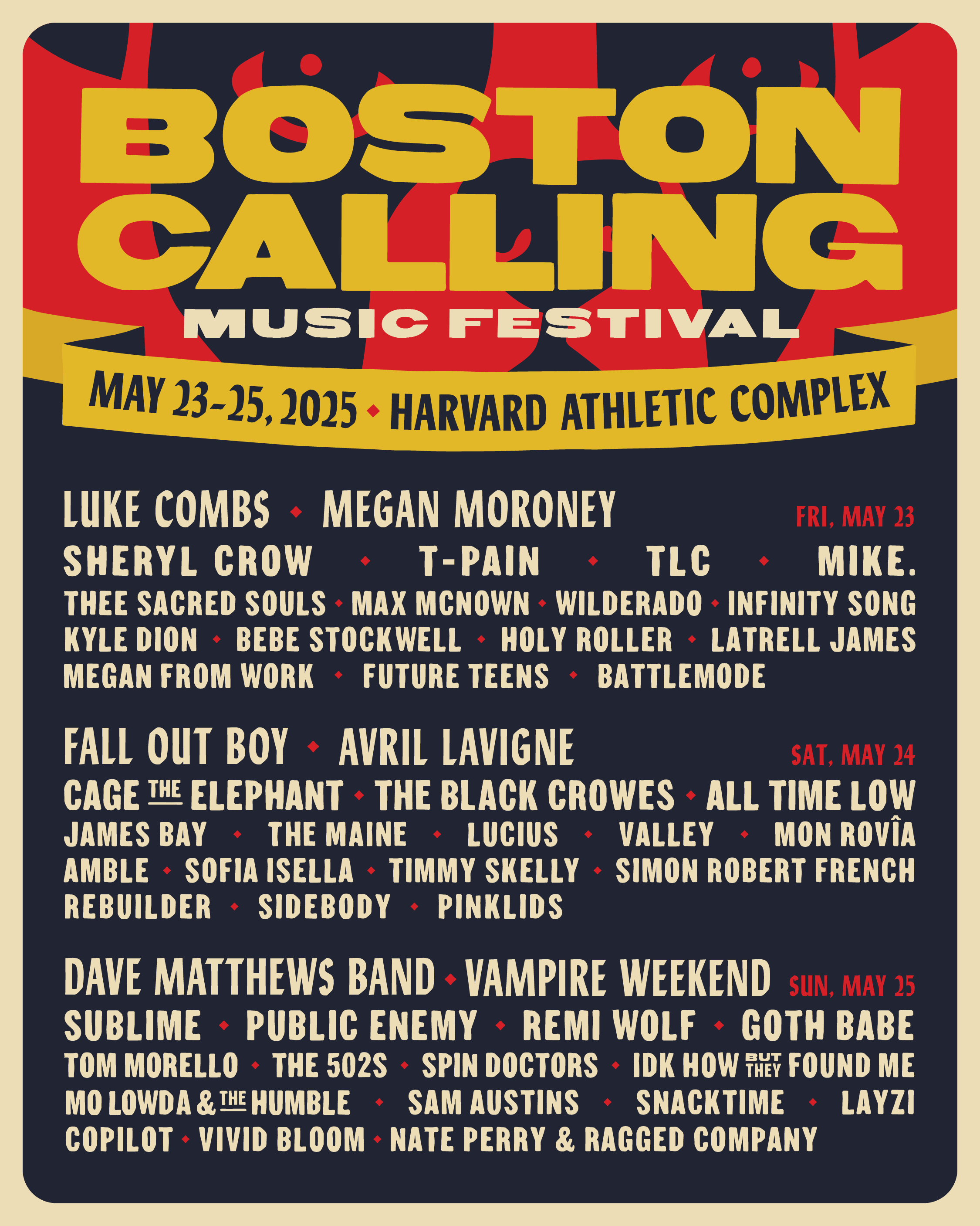 Boston Calling 2025 Poster