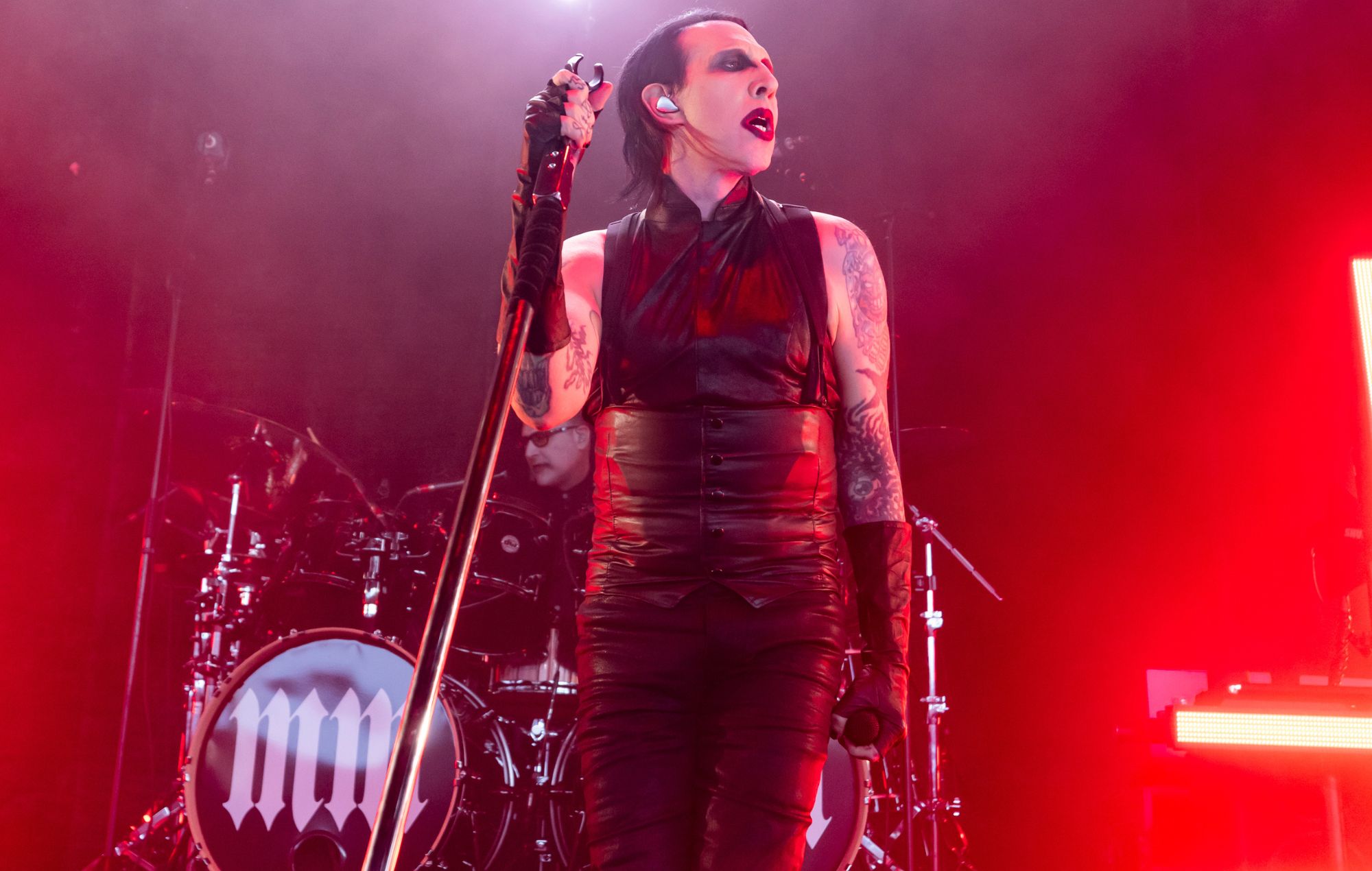 Marilyn Manson performs at Pine Knob Musical Theater on August 7, 2024.