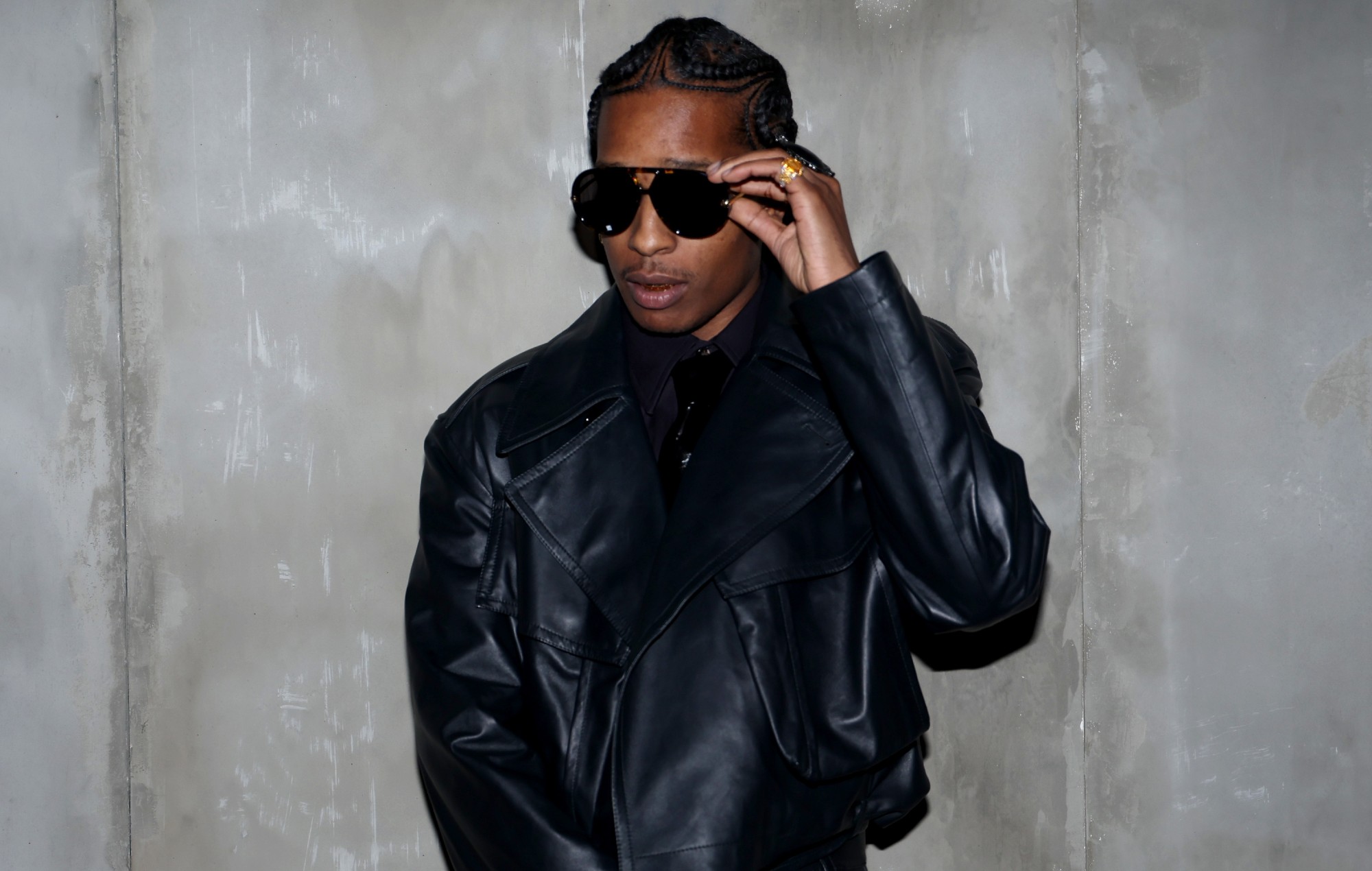 A$AP Rocky attends the Bottega Veneta fashion show during Milan Fashion Fall/Winter 2024-2025 Womenswear on February 24, 2024 in Milan, Italy.