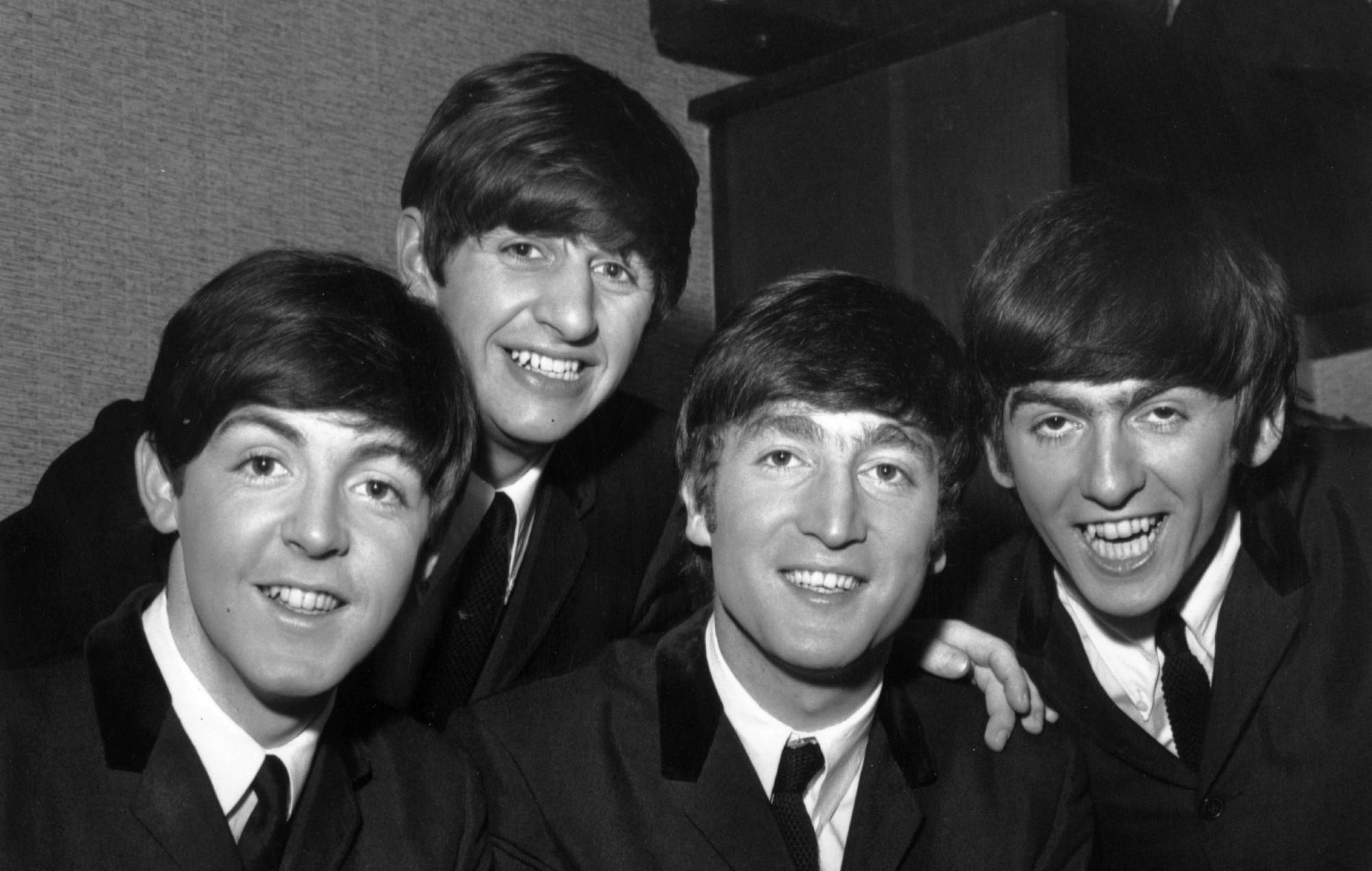 Paul McCartney, Ringo Starr, John Lennon (1940 - 1980) and George Harrison (1943 - 2001) from the British pop group The Beatles. (Photo by Terry Disney/Express/Getty Images)