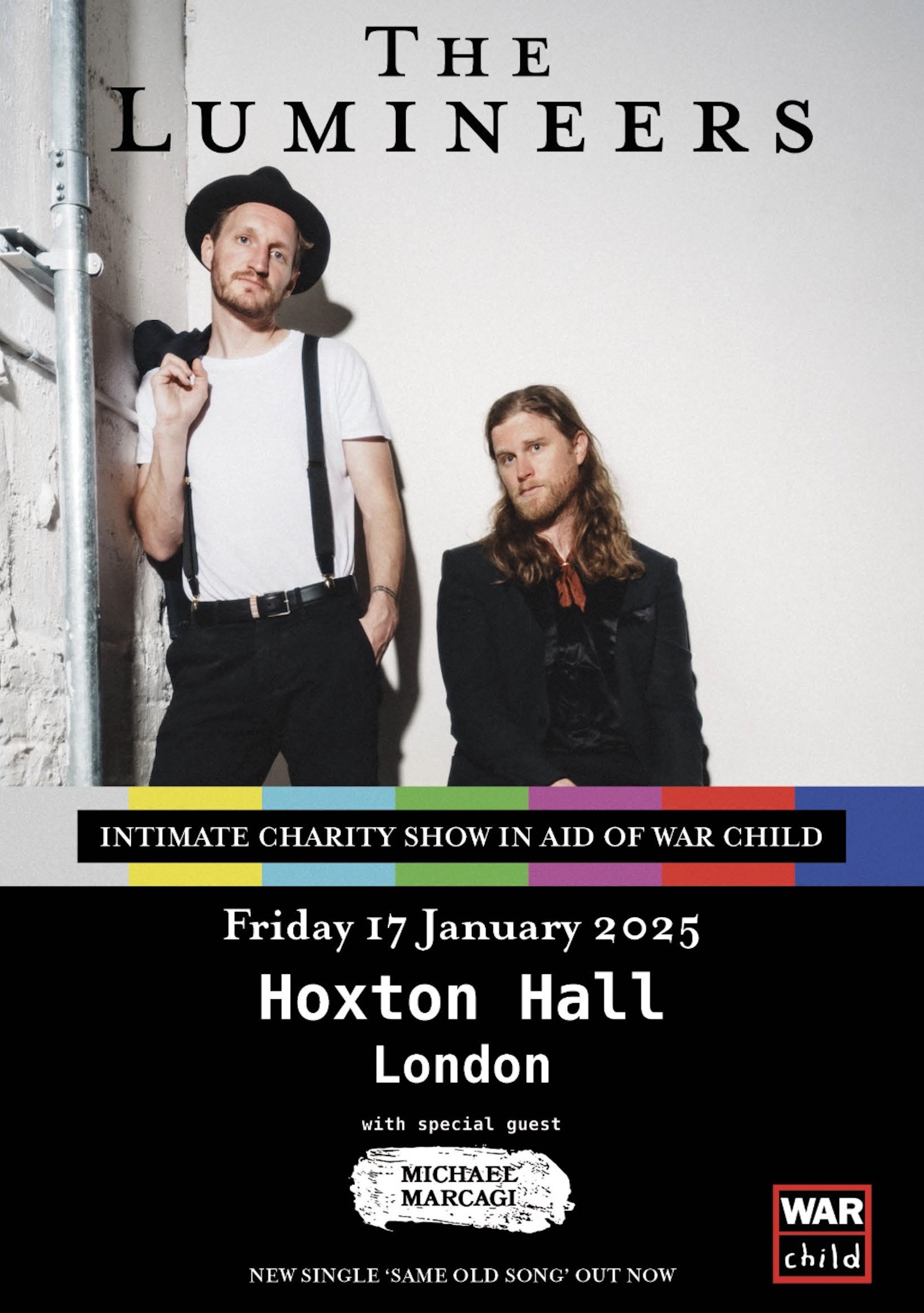 Lumineers Hoxton Hall 2025 Tour Poster.