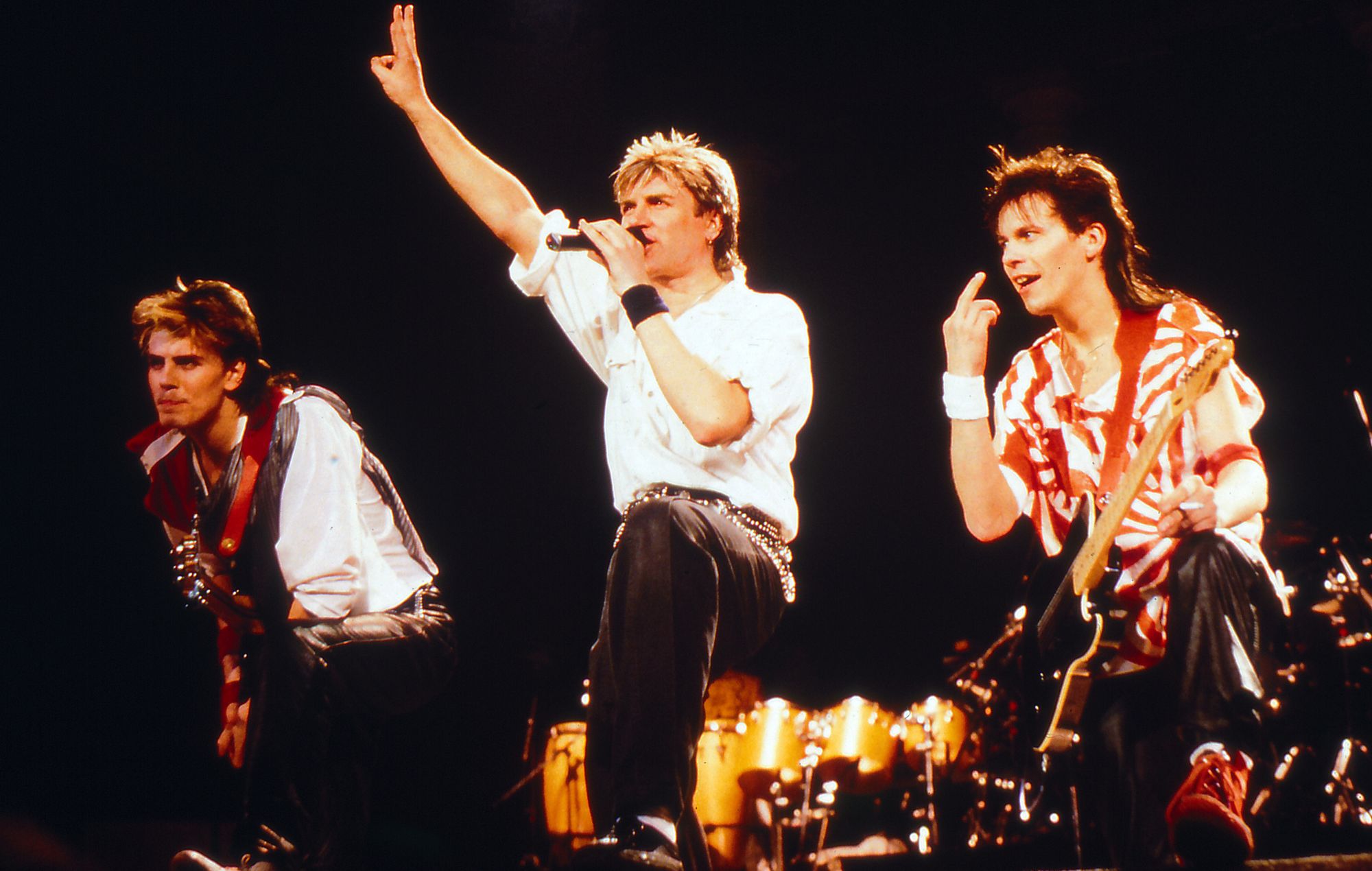 John Taylor, Simon Lebon, and Andy Taylor performing live in Philadelphia, Pennsylvania, 03/10/1984