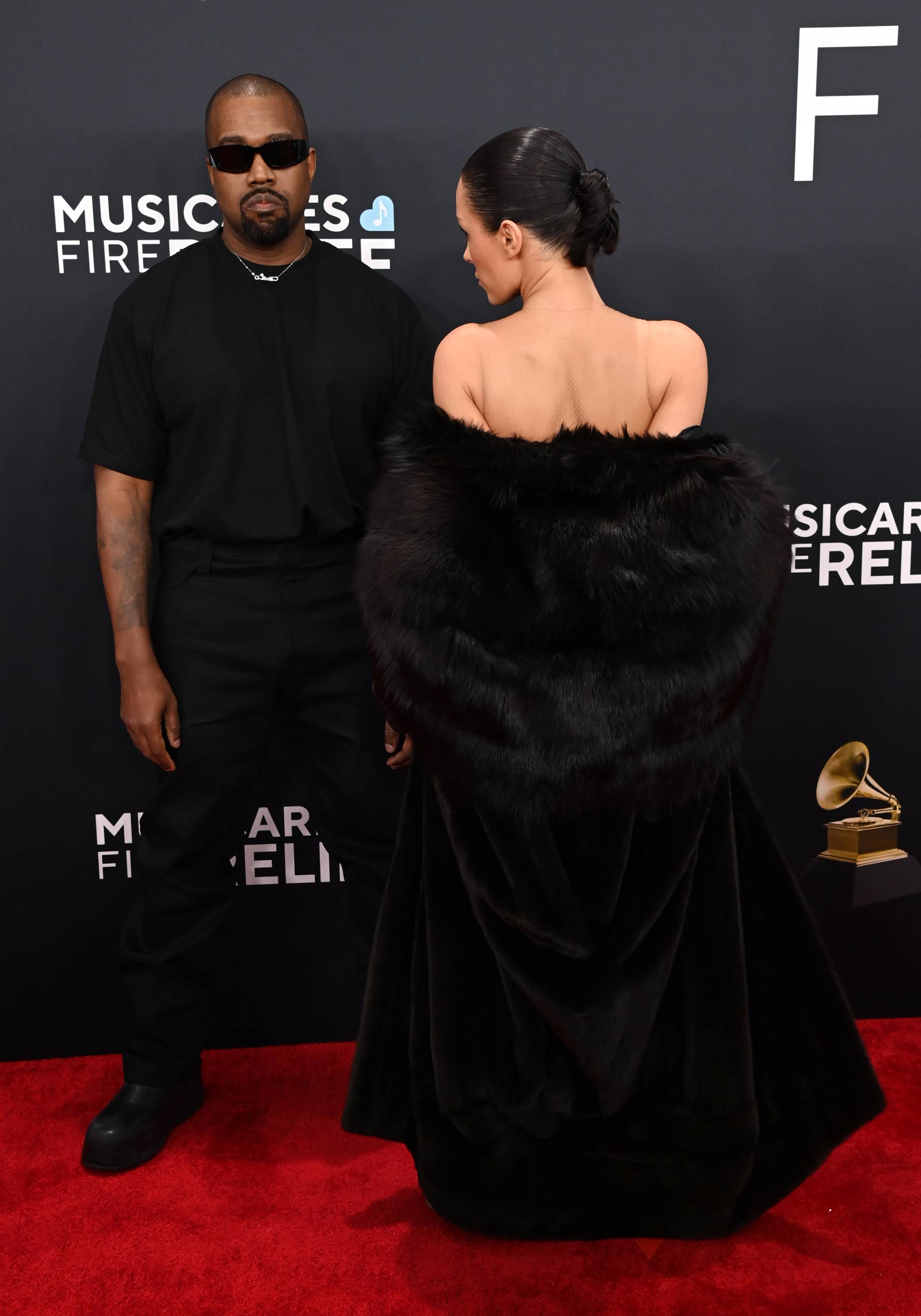 Kanye West and Bianca Tsenskori are present at the 67th Grammy Prize on February 2, 2025 in Los Angeles, California. (Photo John Kopaloff/Wiremage)