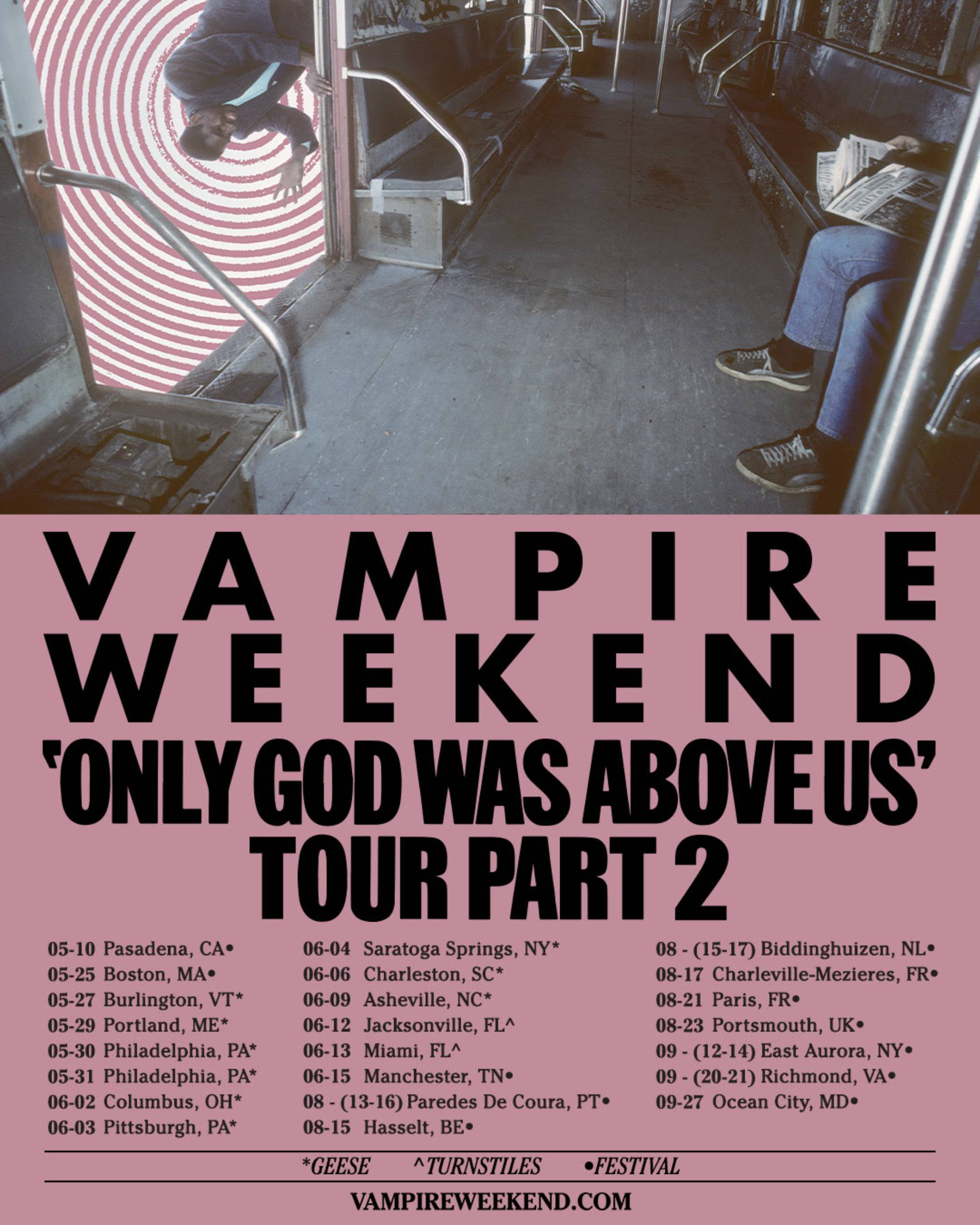 Vampire weekend 2025 Tour poster in North America. Credit: press