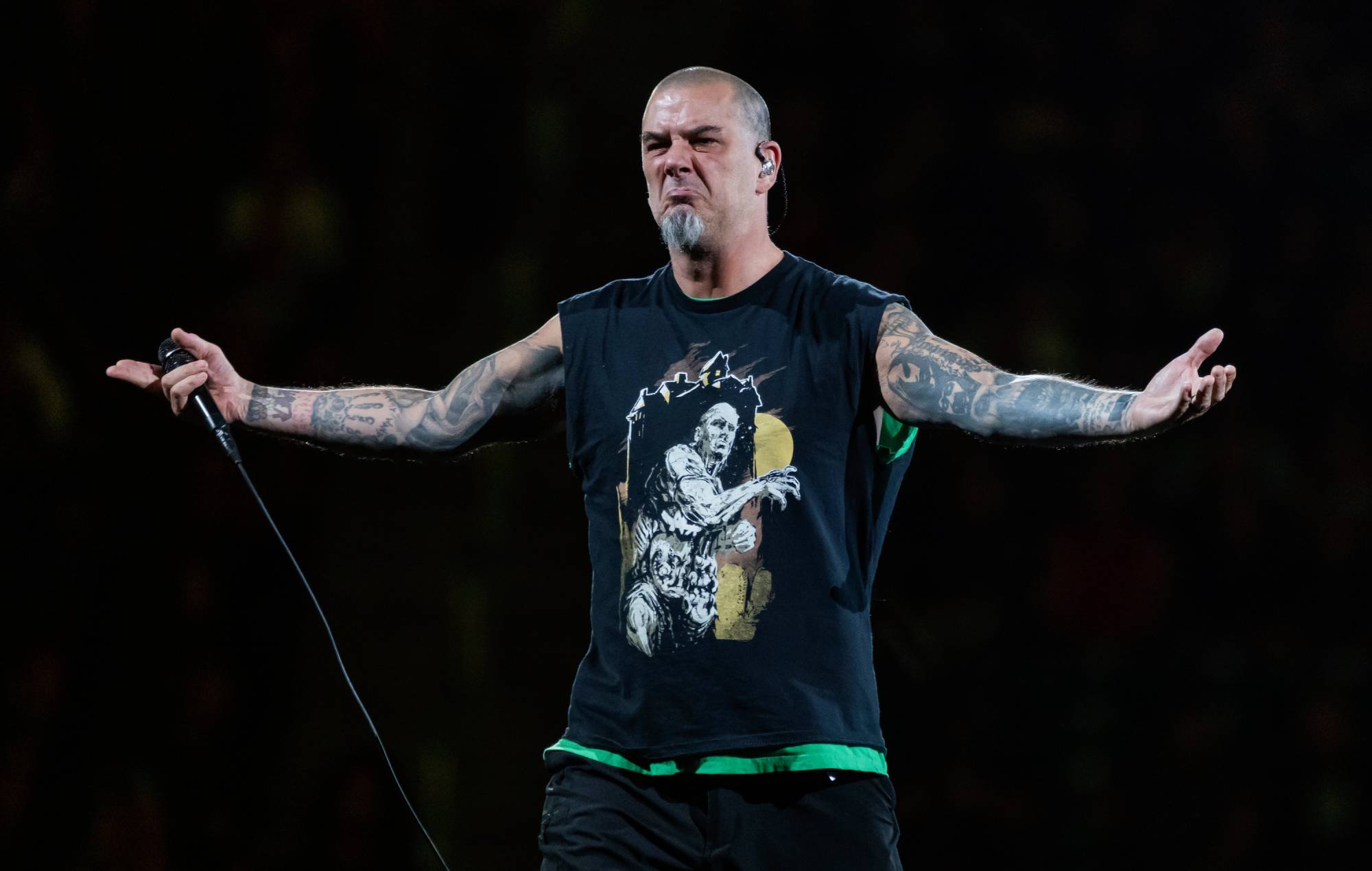 Phil Anselmo from Pantera appears at Ford Field on November 10, 2023 in Detroit, Michigan. (Photo Scott Legato/Getty images)