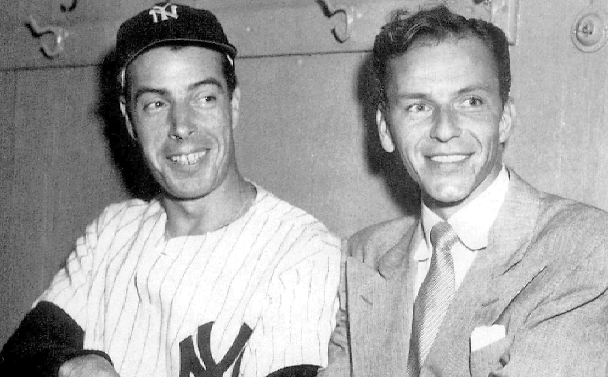 Frank Sinatra at the Yankees stadium in 1949 with baseball player Joe Dimagio. Credit - Ny Daily News Archive through Getty Images