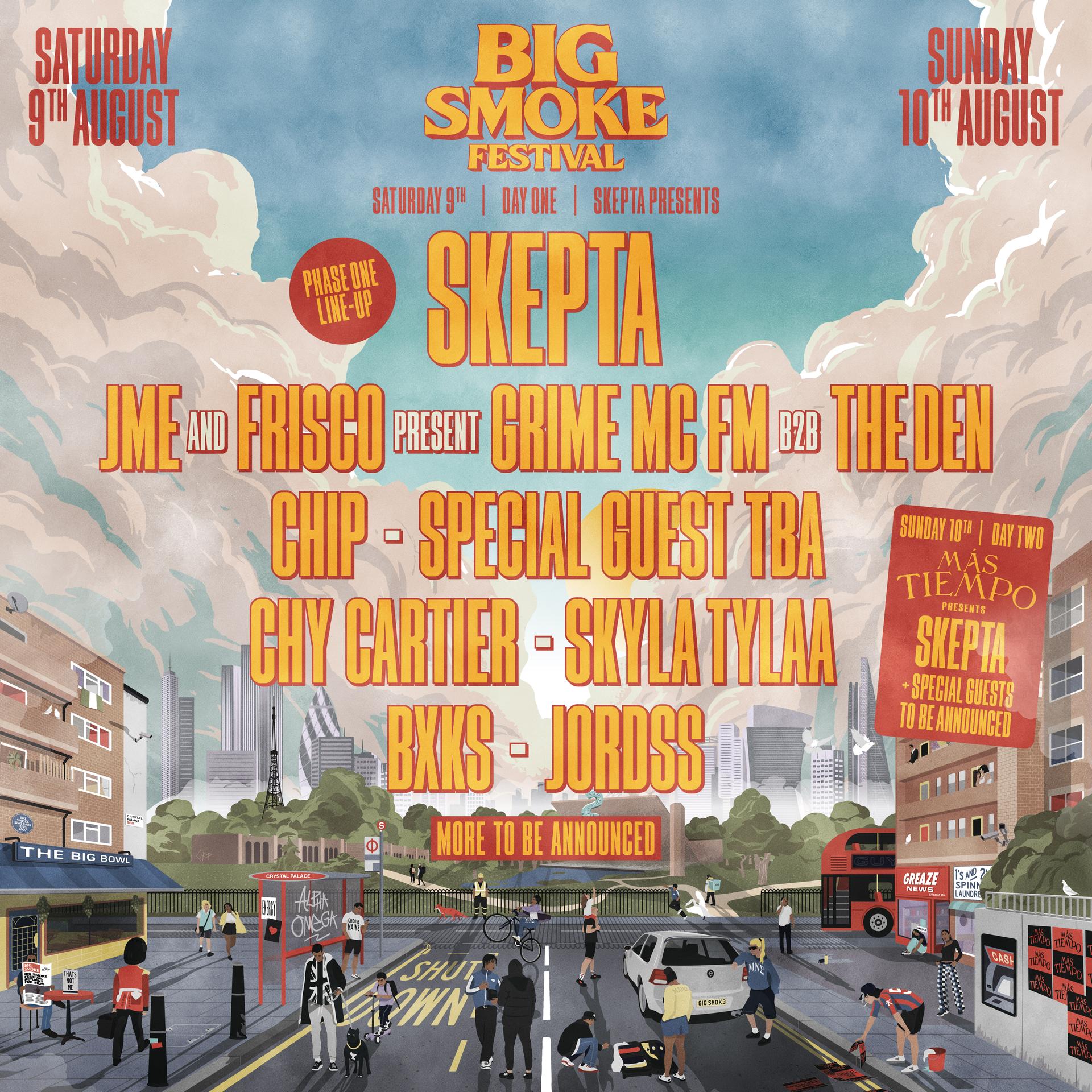 Official poster for the Big Smoke Festival Skepta 2025